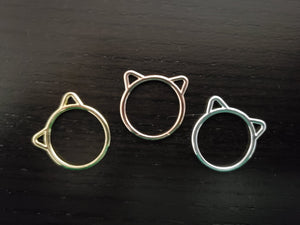 Large Cat Ear Stitch Markers - Pack of 3